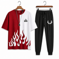 Red White Flame Printed Tracksuit For Men