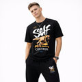 Men Black Printed Tracksuit Self Control 1980 For Men