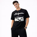 Men Black Printed Tracksuit Supra Car Design For Men