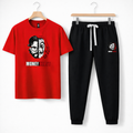 Men's Red Micro Interlock Graphic Tracksuit For Men