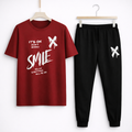 Printed Maroon Track Suit For Men